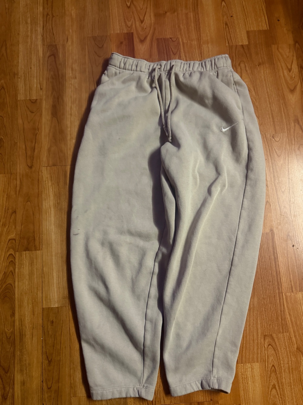 Nike Kids Light Gray Sweatpants with Drawstring